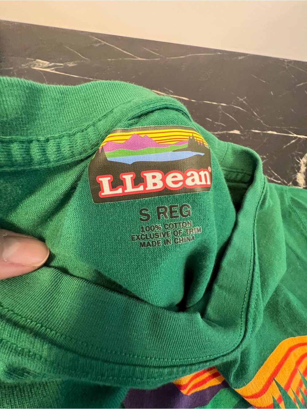L.L. Bean Green Graphic Tee with Mountain Katahdin Logo - Picture 2 of 4